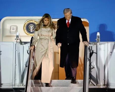 Donald Trump Preparing to Meet the King while Protesters Gather in the UK
